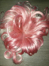 womens teen girls PINK WHITE WIG short hair HALLOWEEN pretend wear