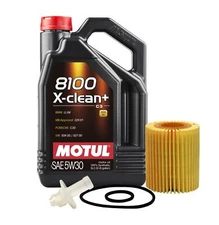 5L Motul 8100 X-CLEAN + 5W30 Wix Filter Motor Oil Change Kit API SN/CF