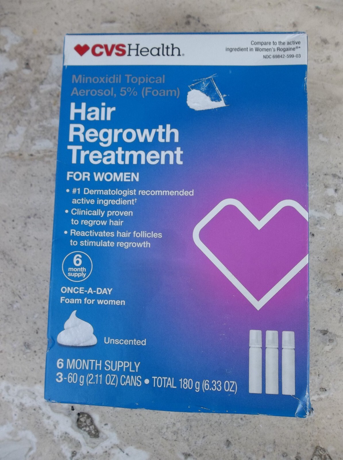 CVS 5 Minoxidil Foam Hair Regrowth Treatment for Women 6 Months Exp 11