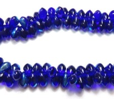 100 Pcs  COBALT AB  3mm x 5mm TEAR DROPS  TINY TIMS  GLASS BEADS LOT