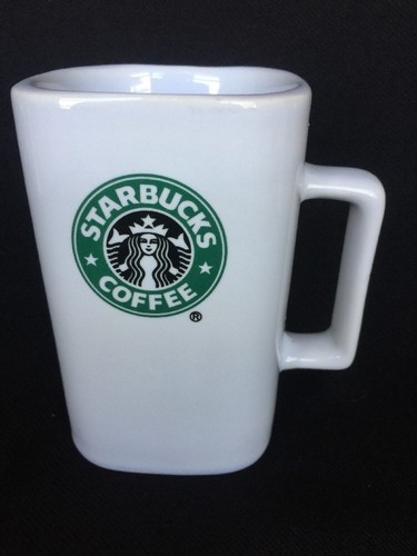Starbucks Black Green Mermaid Logo Collectible 2007 Square Coffee Mug  - Bild 3 von 9