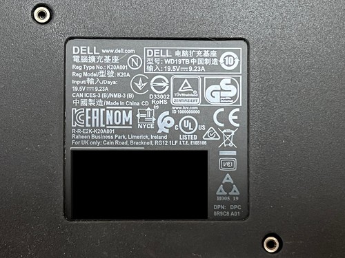 Station d'accueil Thunderbolt Dell WD19TB (K20A001) sans alimentation - Photo 8/9