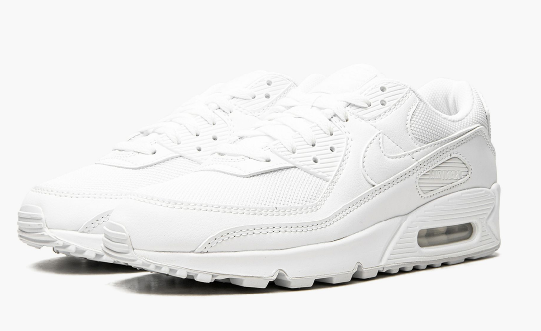 Nike Air Max 90 Triple White Women's Sneakers | eBay