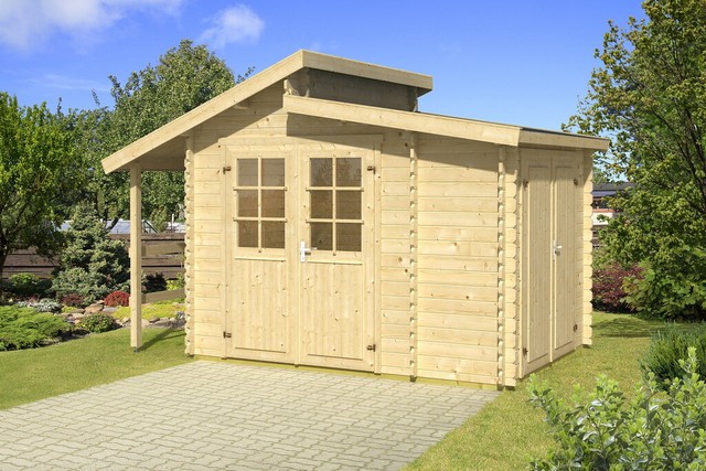 Gartenhaus Darius 309x236 Cm 28 Mm Bohlen Inkl. Boden günstig kaufen eBay