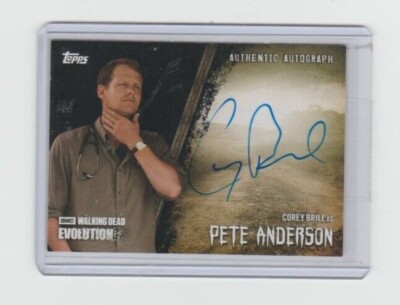 TOPPS WALKING DEAD EVOLUTION COREY BRILL/PETE ANDERSON AUTOGRAPH CARD #/50!!