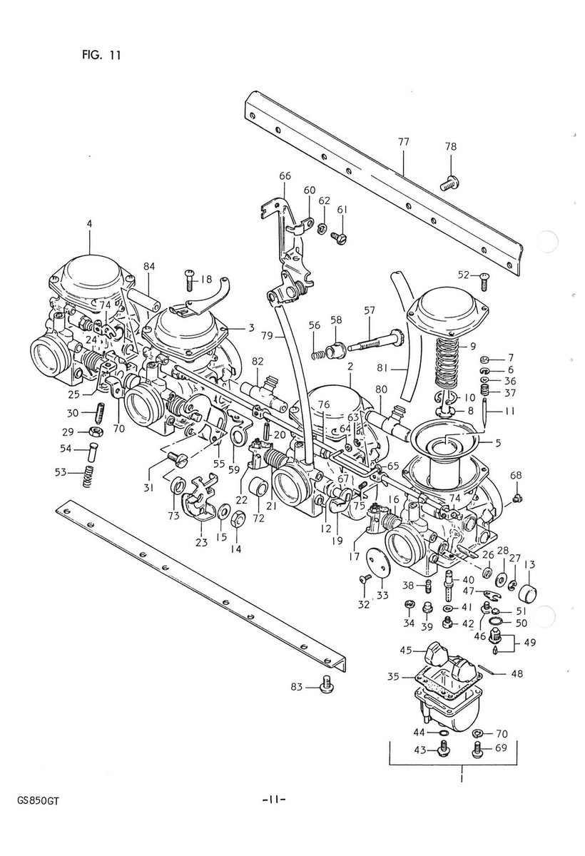 SUZUKI Parts Manual GS850 GS850G GS850GT 1980 Replacement Spares