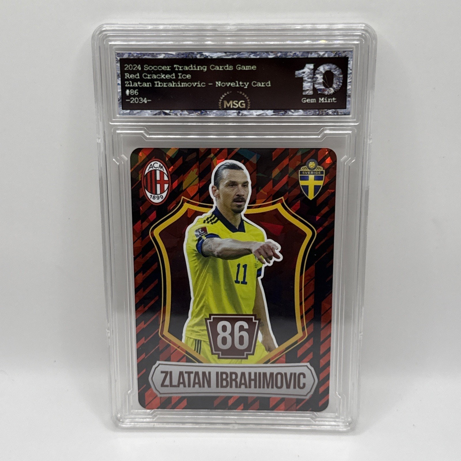 Zlatan Ibrahimovic - Holo Foil Soccer Card 2024 Grass Games - Graded 10 Novelty view 1
