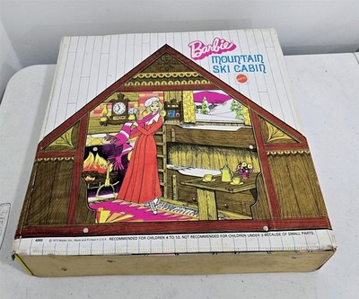 Coffret De Transport Vintage Barbie – Chalet De Ski Mattel 1972, Pour Poupées Et Accessoires