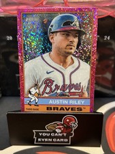2025 Topps Heritage Austin Riley Chrome Pink Sparkle Refractor Card #364! Braves