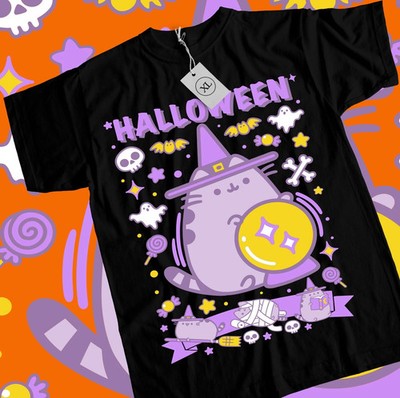 Pusheen Cat T-Shirt Kitty And Friends Halloween Cat Love Girl