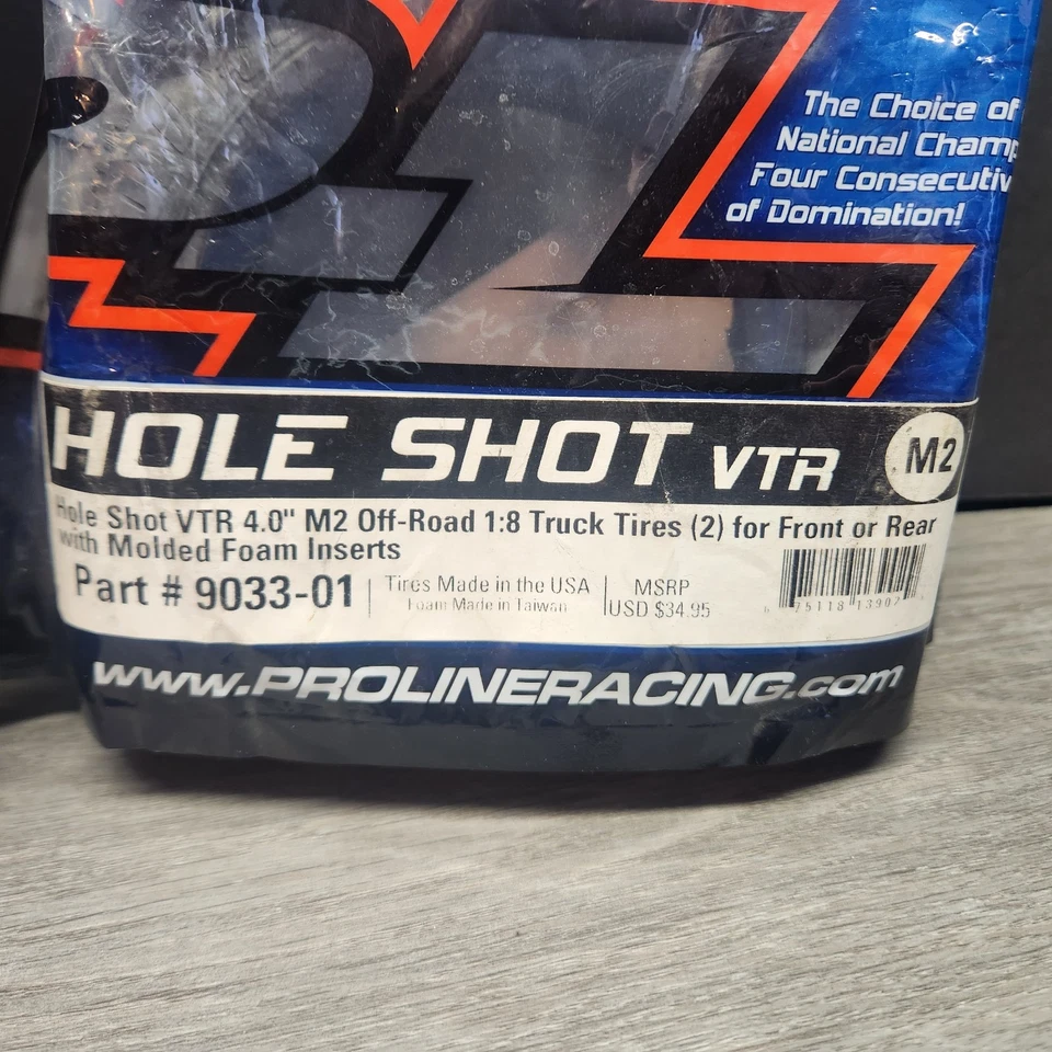 Pro Line 9033-01 Hole Shot VTR M2 4.0" 1/8 Truggy Tires w/ Foam - Image 2 of 4