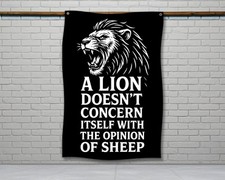 Lion Quote Fitness Flag - Motivational Gym Decor