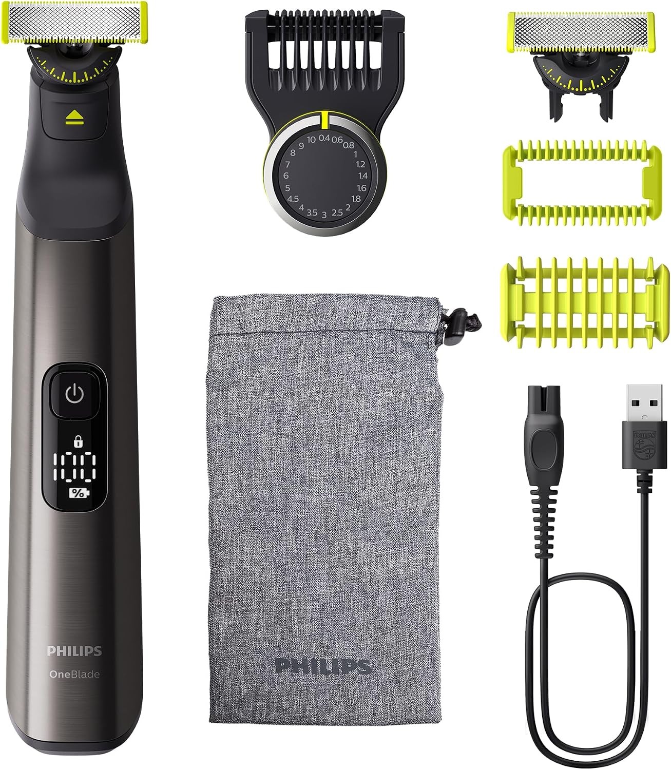 Philips OneBlade Pro 360 for Face & Body with 20-in-1 Adjustable Comb, Travel Pouch & extra 360 blade, One Colour, Men - Image 4
