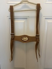 Vintage Lederhosen Suspenders Brown Deer Emblem