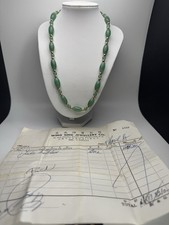 Genuine Jade Necklace Natural Green With Original Receipt     