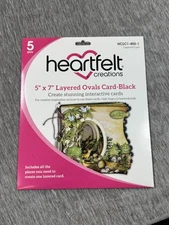 Heartfelt Creations Layered Ovals Card Black 5x7 5 Pcs HCL1-455-1 Cardmaking
