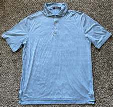 Ralph Lauren RLX Performance Polo Mens XL Light Blue Stripe Wicking Short Sleeve
