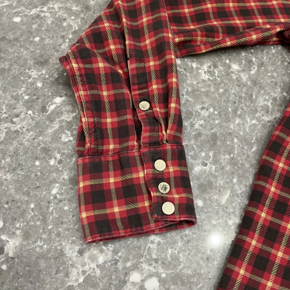 RRL Ralph Lauren Plaid Flannel Shirt 100% Cotton Red Multicolor Size M Medium - Image 2 of 4