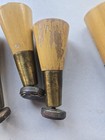 Vtg Set Of 4 Mid Century MCM Tapered Gold Tip Wood Furniture Legs 5” Screw In — photo 6