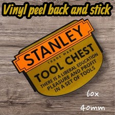 Stanley Tool Chest sticker restoration vintage Tool Box SW Sweetheart decal 1920