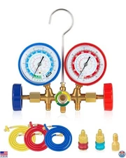 5FT HVAC Gauge Set for R134A R12 R22 R502 with Quick Couplers & Adapters