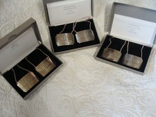 CONCORDE  silver, 6 Decanter labels GIN, VODKA,BRANDY,WHISKY,SHERRY,PORT boxed