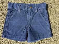 Vintage Wrangler Kids 70s 80s boys 5 Blue Corduroy Shorts 21  Waist Made in USA