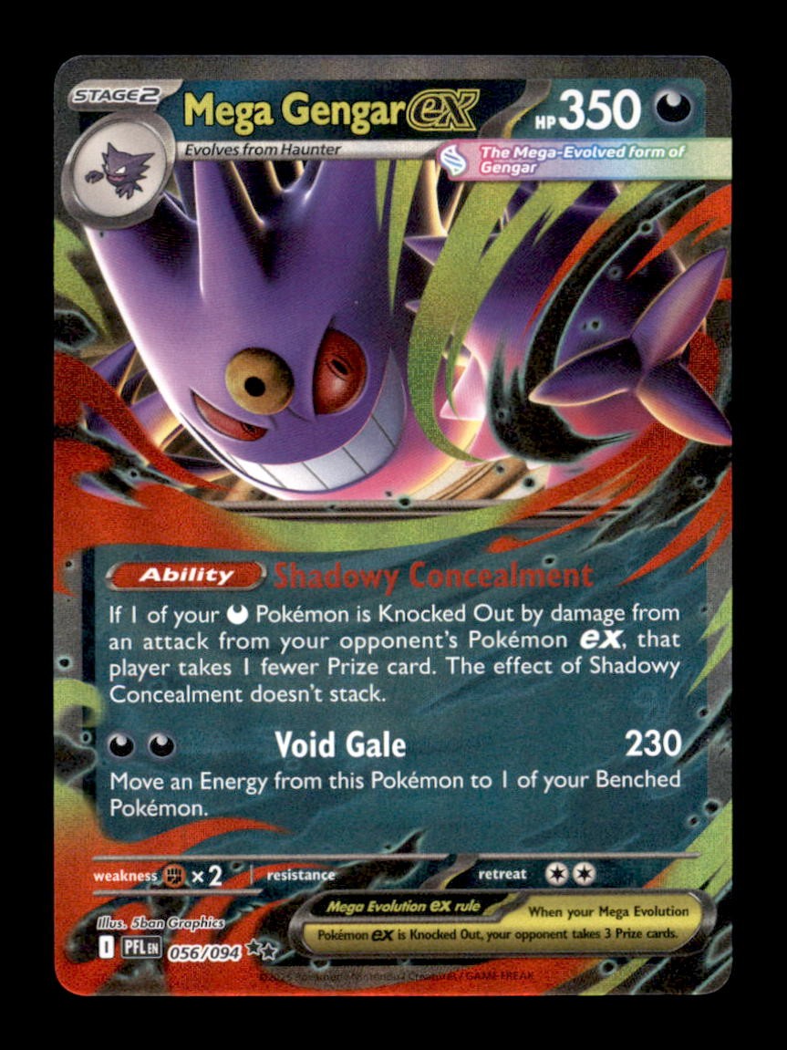 MEGA GENGAR EX 056/094 DOUBLE RARE PHANTASMAL FLAMES POKEMON HOLO LP