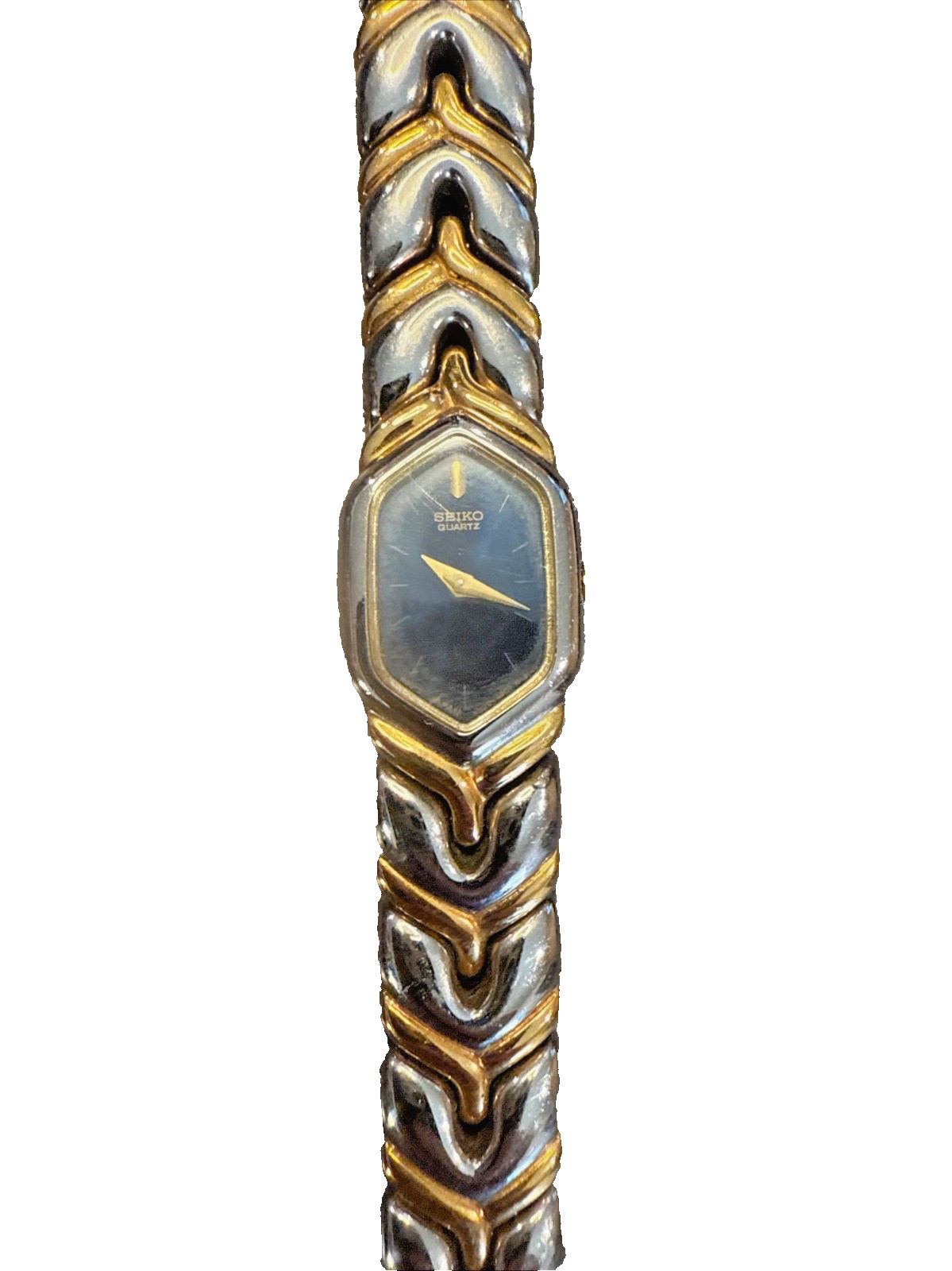 - Silver 1N00-6481 Ladies Tone Seiko Bracelet Gold Watch Two RARE Vintage Quartz - vintagewatches.pk