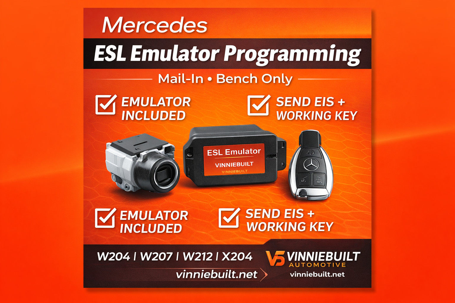 Mercedes ESL Emulator Programming Service – W204 W207 W212 X204 | Mail-In Bench