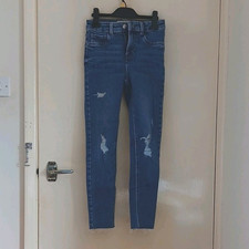 New Look Hallie Girls Blue High Rise Super Skinny Ripped Stretch Jeans 12Y