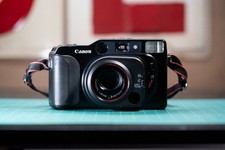 Canon Autoboy TELE Quartz Date QD Sure Shot Film Camera From JAPAN - Untested