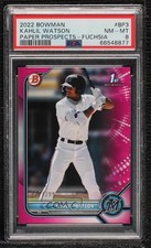 2022 Bowman Prospects Fuchsia Border 237/299 Kahlil Watson #BP-3 PSA 8 0i87