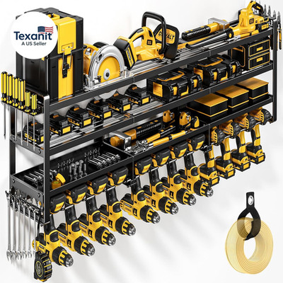 49'' W Large Power Tool Organizer Wall Mount, 4 Layer Heavy Duty Loads 800 Lbs, T