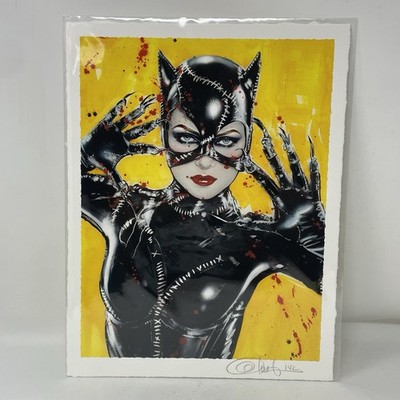 Olivia De Berardinis Catwoman   Meow  SIGNED 9 x12  Lithograph Michelle Pfeiffer