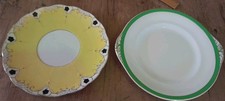 Two Cake Plates.Art Deco? Solian Ware Queens Green .
