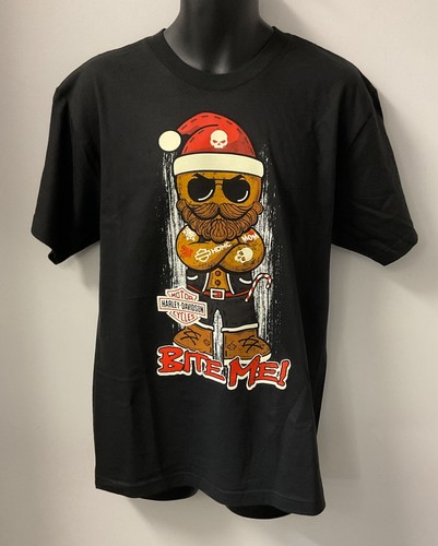 Harley Davidson Men's Christmas Tough Cookie Short Sleeve T-Shirt Black 3003188 - $38.00