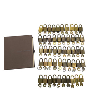 Auth Louis Vuitton Gold plated Padlock & Key Set (50 Pieces) W/Box SK120554