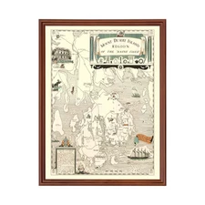 Old Map of Mount Desert Island, ME 1941 - Vintage Mount Dese