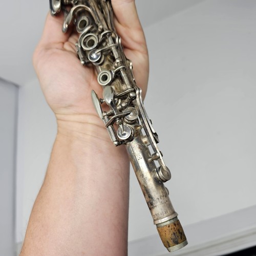 Vintage H. Bettoney Boston Silva-Bet Silver Metal Clarinet B Flat - SOLD AS IS - Picture 13 of 17
