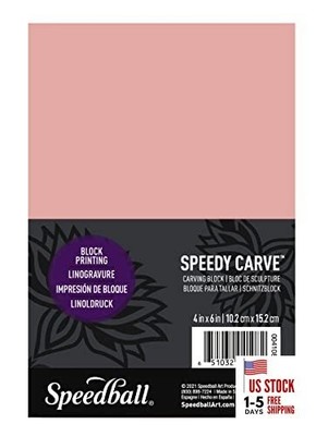  4108 Speedy-Carve Block Printing Carving Block   Soft, Easy 4 x 6 Inches Pink