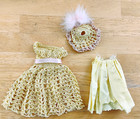 4 Vintage Hand Made Crochet Doll Dresses Hats etc 7-8" Dolls Estate Lot (R) — photo 7