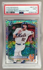 0186 Carson Benge 2025 Bowman Chrome #BCP-108 Speckle Refractor /299 PSA 9