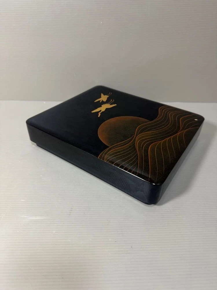 Jubako Bento Box Japanese 2197 Lacquer Luxury Made in Japan Sunrise Crane Letter