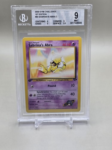 Sabrina's Abra (1st Edition) graded BGS 9 for sale on eBay