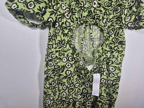 Topshop Floral Green Print Midi Dress Size 10 UK BNWT - Picture 7 of 9
