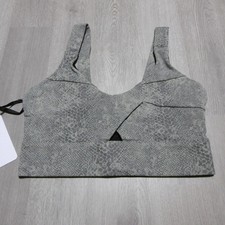Varley Women M L Lets Go Staunton Sports Bra Seneca Rock Watersnake Gray NWT