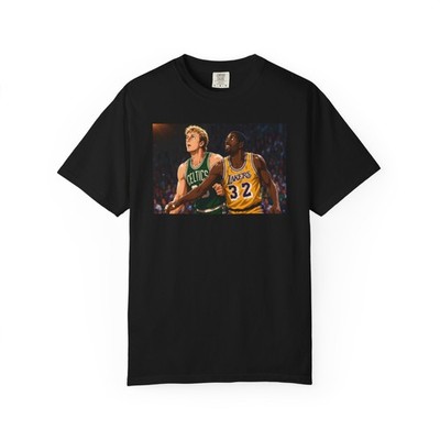 Magic Johnson vs Larry Bird Shirt Lakers Celtics NBA Basketball 80s Anime Art