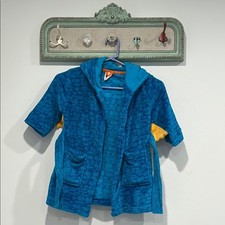 Cat  Jack Blue Hooded dinosaur hooded pool beach bath robe kids size 2T-3t