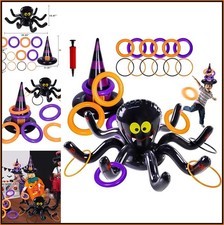Halloween Ring Toss Game Set Inflatable Spider Hat Toss 15 Pieces Kids Party